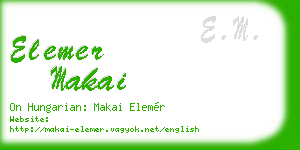 elemer makai business card